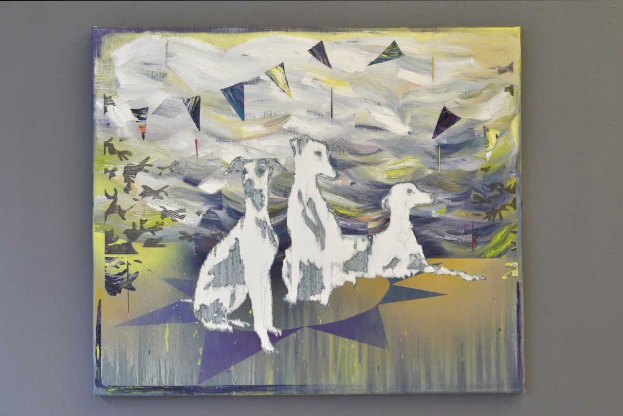 Drei Hunde, Sizilien | oil on canvas | 60 x 70 cm | 2015