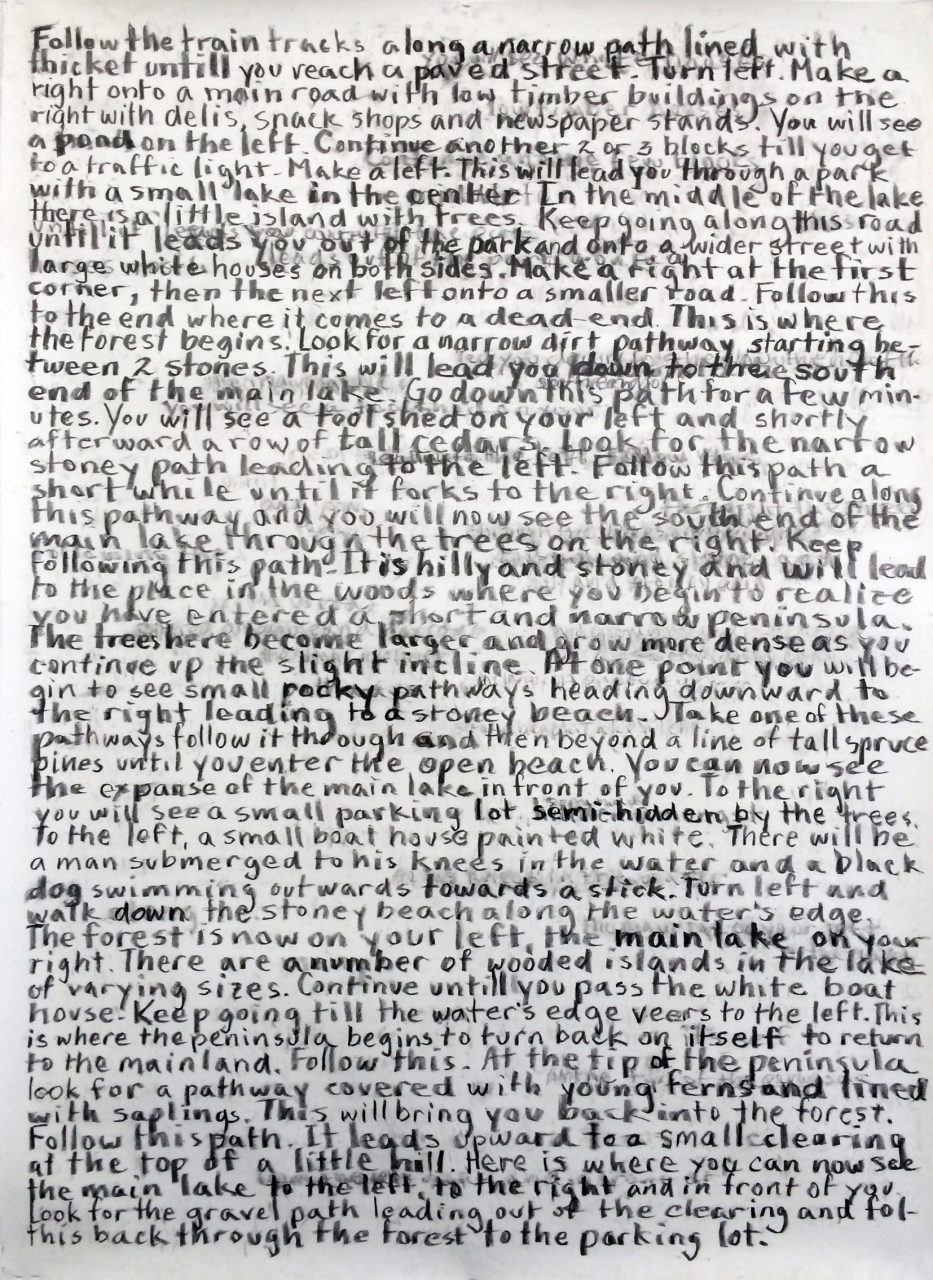 Follow the Train Tracks, 2016, graphite on paper, 155 x 113 cm