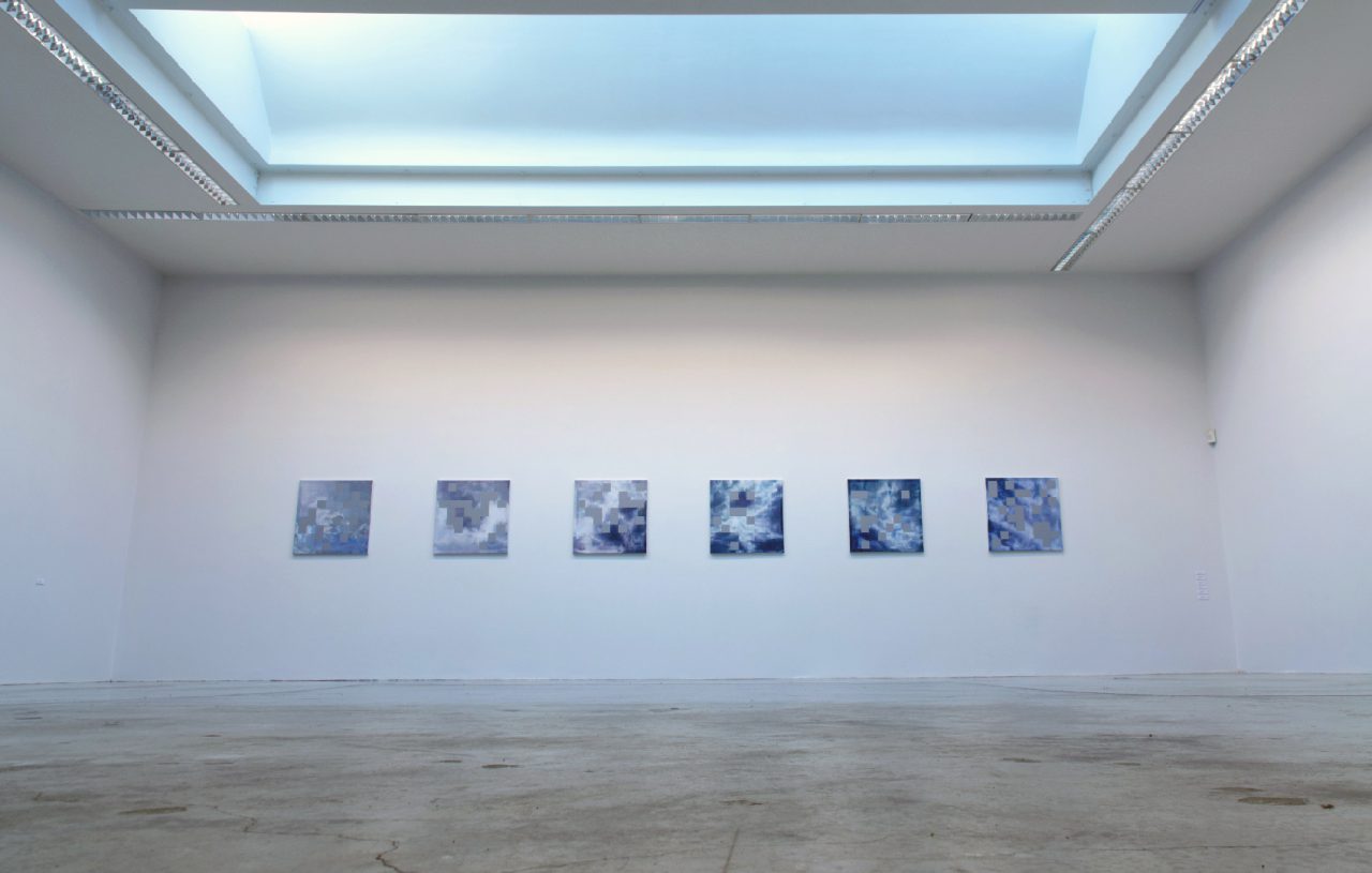 Deep Blue ( 2012 ) Oil & Acrylic on Canvas , 6 Canvases each 70 x 70 cm