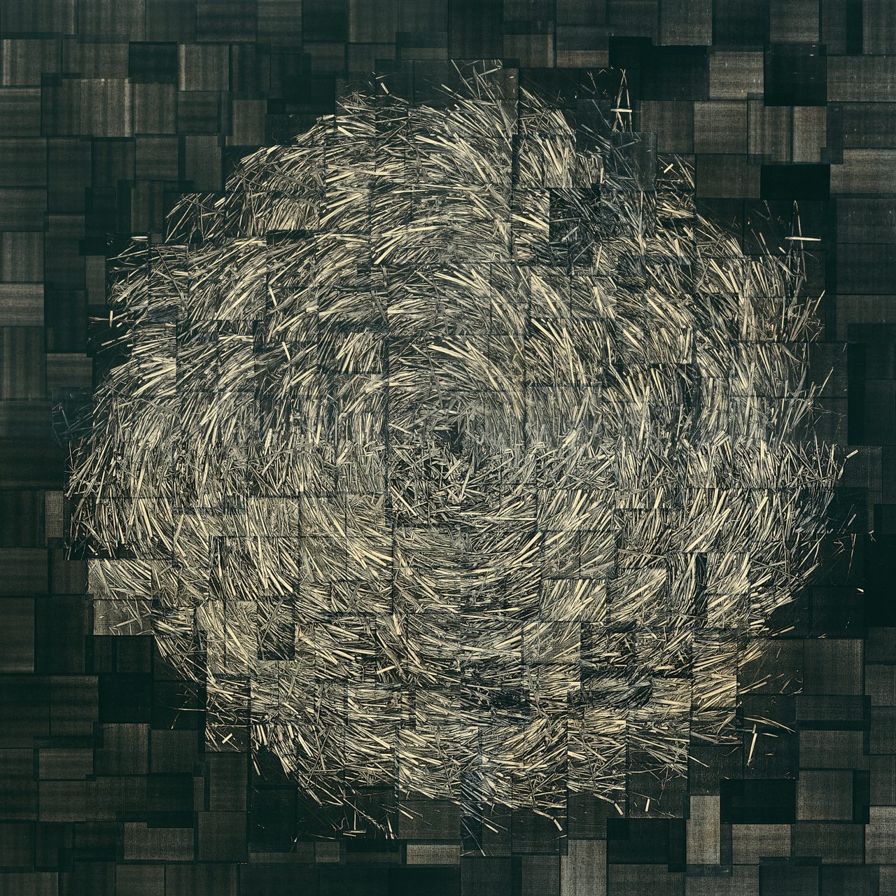 Bale of Straw, Copygraph on Woodbody, Ressin, 180x180cm, 2000/2001 (Foto: Wolfgang Detering)
