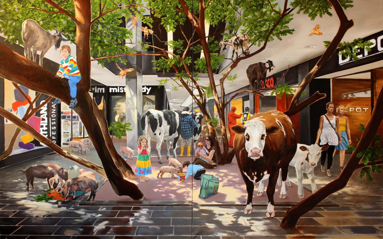 »Mall II« 2016, oil on canvas, 250 x 400 cm