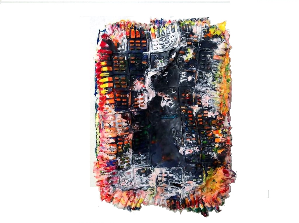 Cover (2014), acrylic, medium and plaster on frame