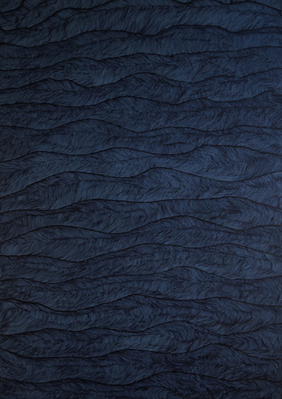 Dark Blue Side - Ink on Paper - 156x110cm - 2017