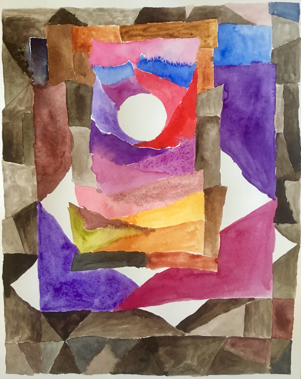 moonmountain, rising, watercolour on paper, 2019