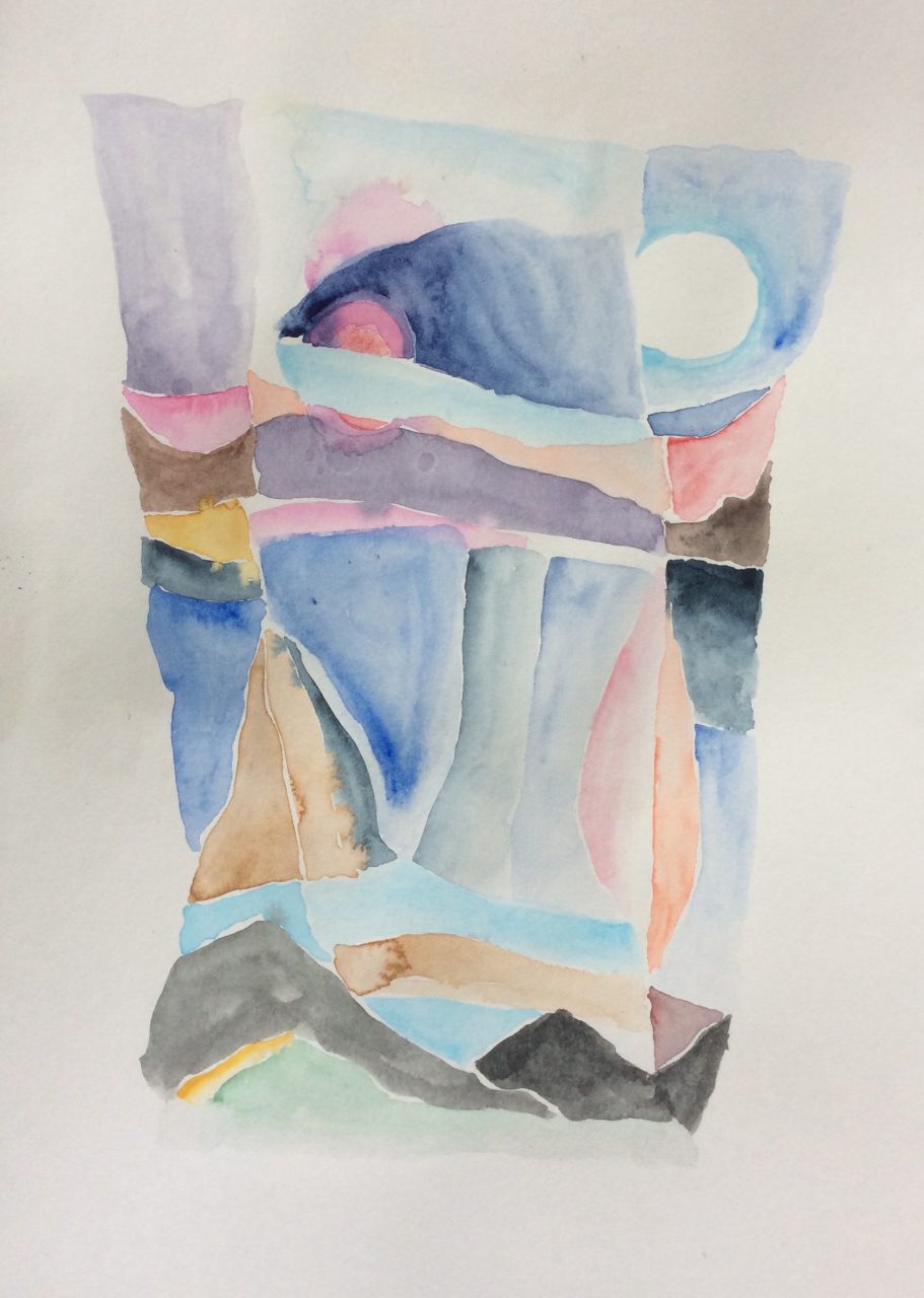 white nights and mysteries 18617, watercolour on paper, 2017