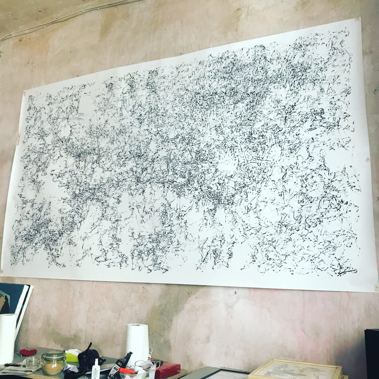 Dragon , 260 x 150 cm, Ink on paper