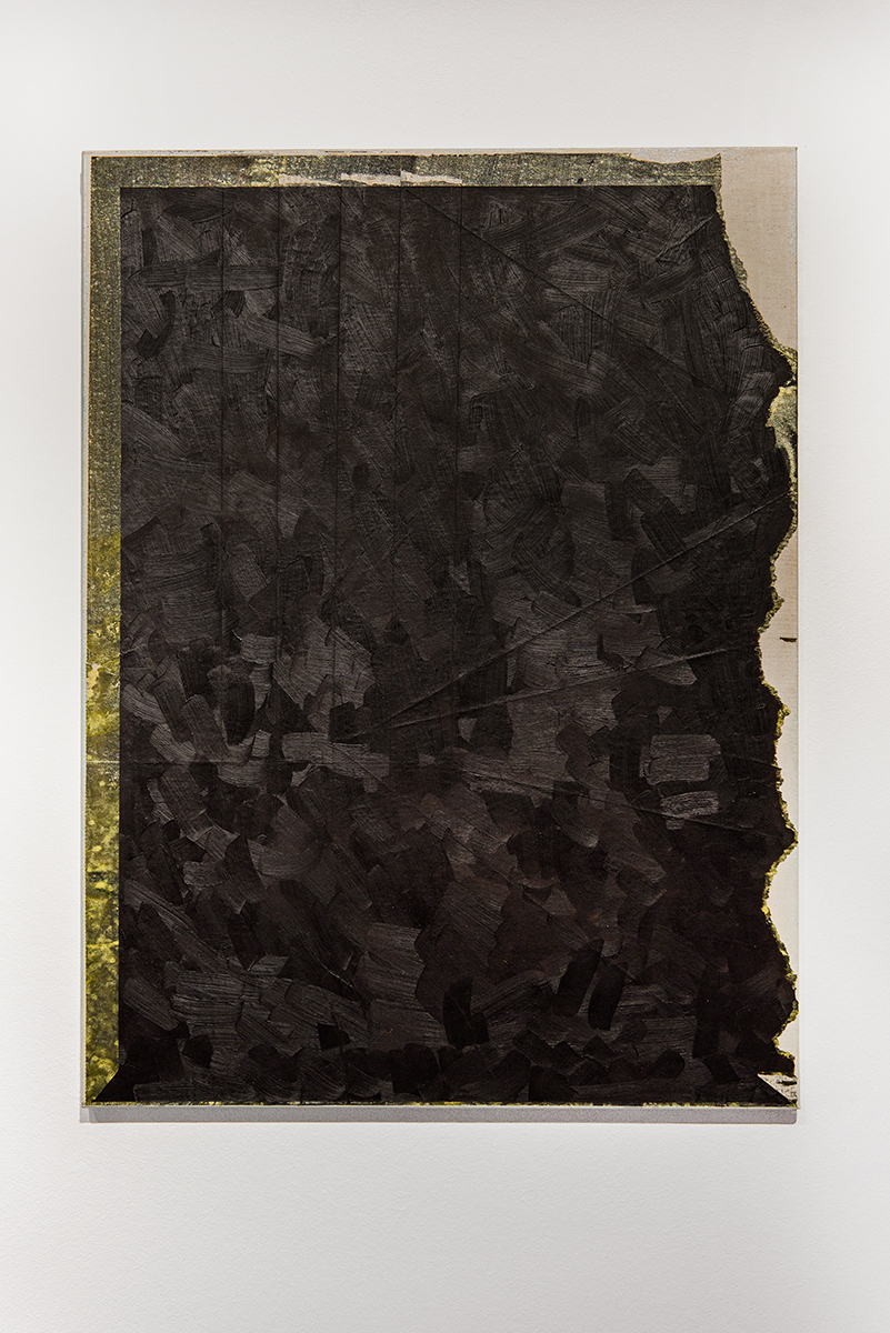 Untitled, 2018, acrylic, pigment, oil, paper on canvas on MDF, 63x47 cm; Photo: Daniel Antonio Rodríguez