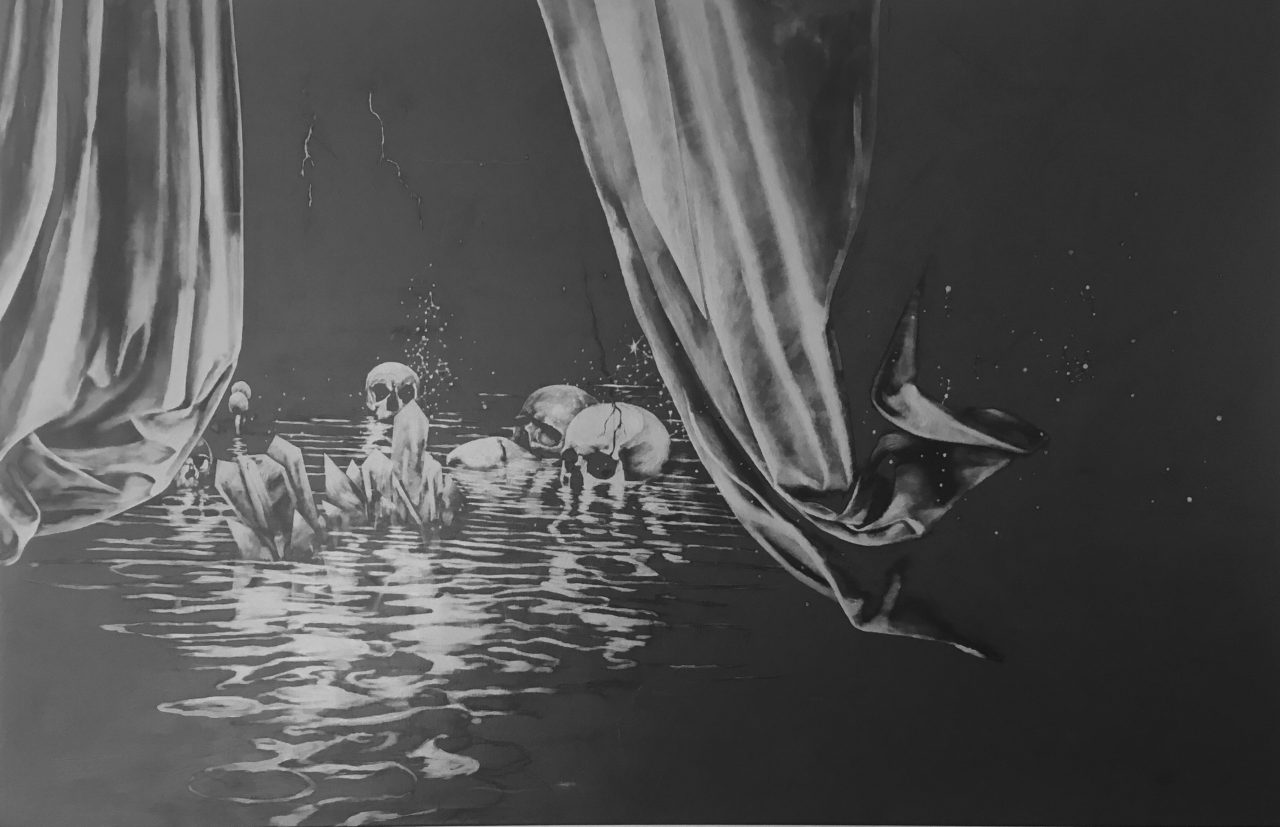 "The unknown matrix, 7th movement", 2019, 190 x 290 cm, Acrylic on canvas