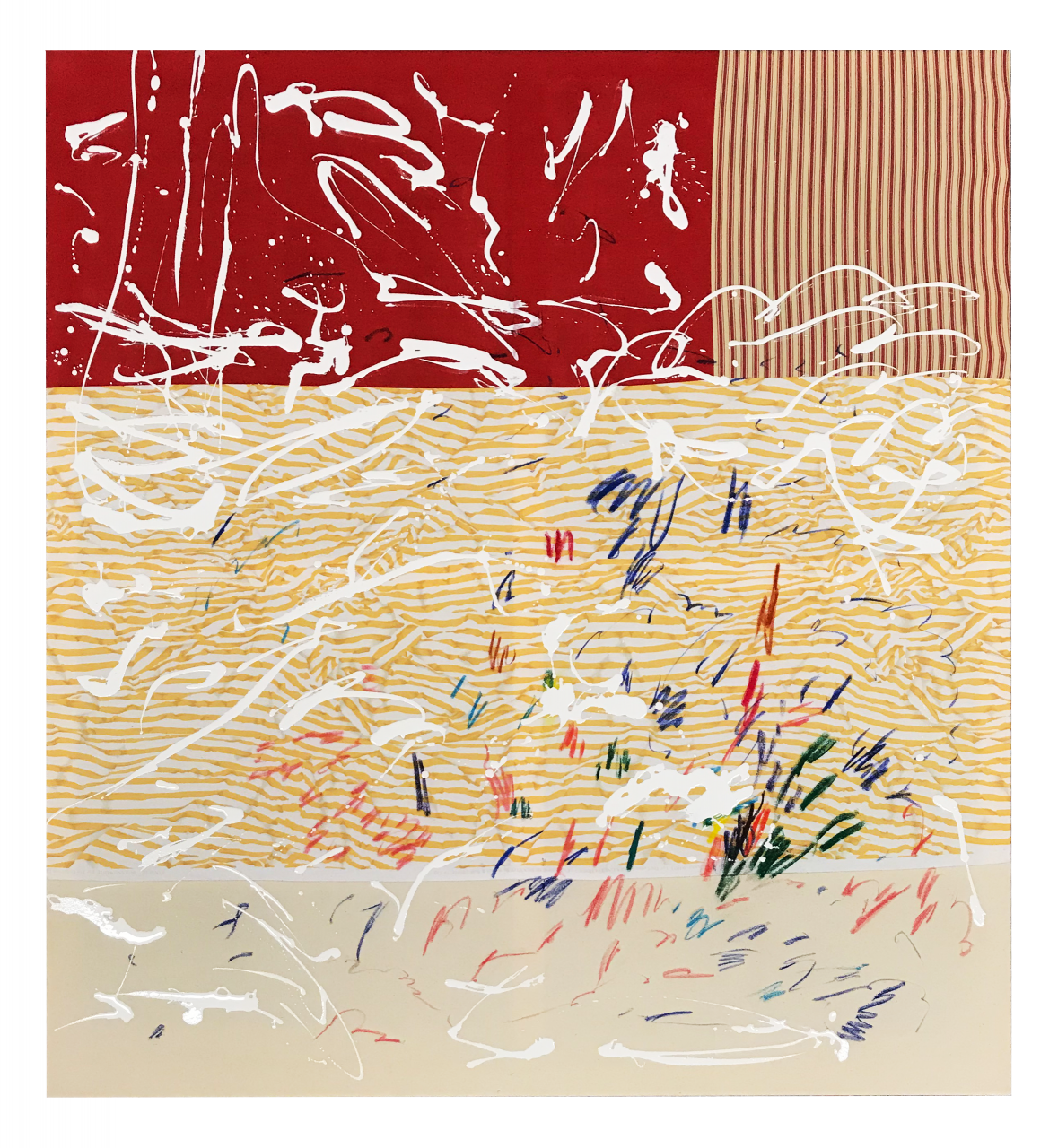 Spaghetti Flag, Mixed Media on mixed canvases