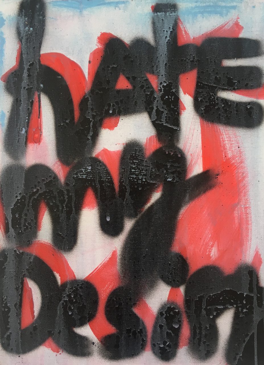 Jan Ziegler_2019_hate my desire_acrylic and spraypaint on canvas_ 40 x 30 cm