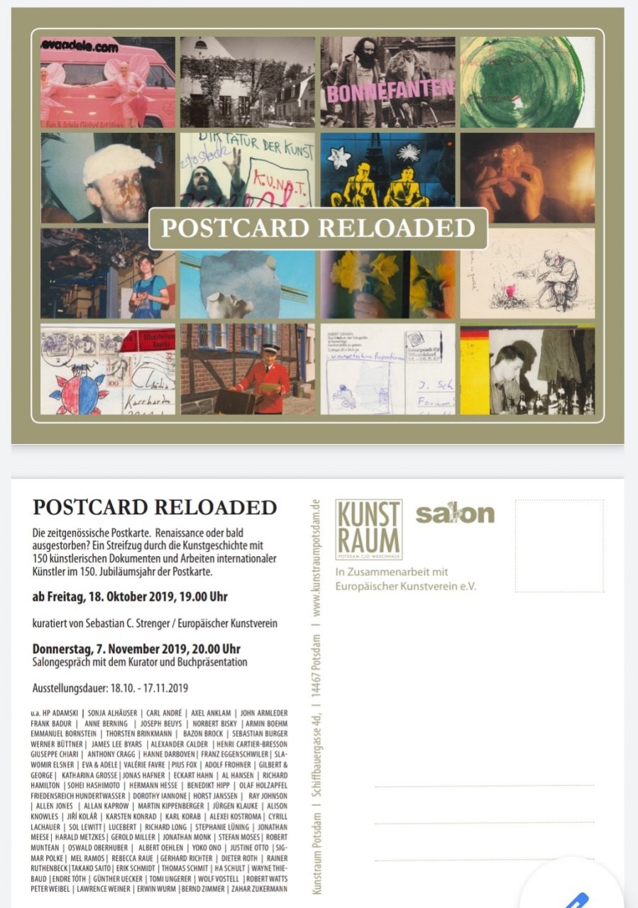 POSTCARD RELOADED in Kunstraum Potsdam, 18.10. - 17.11.2019