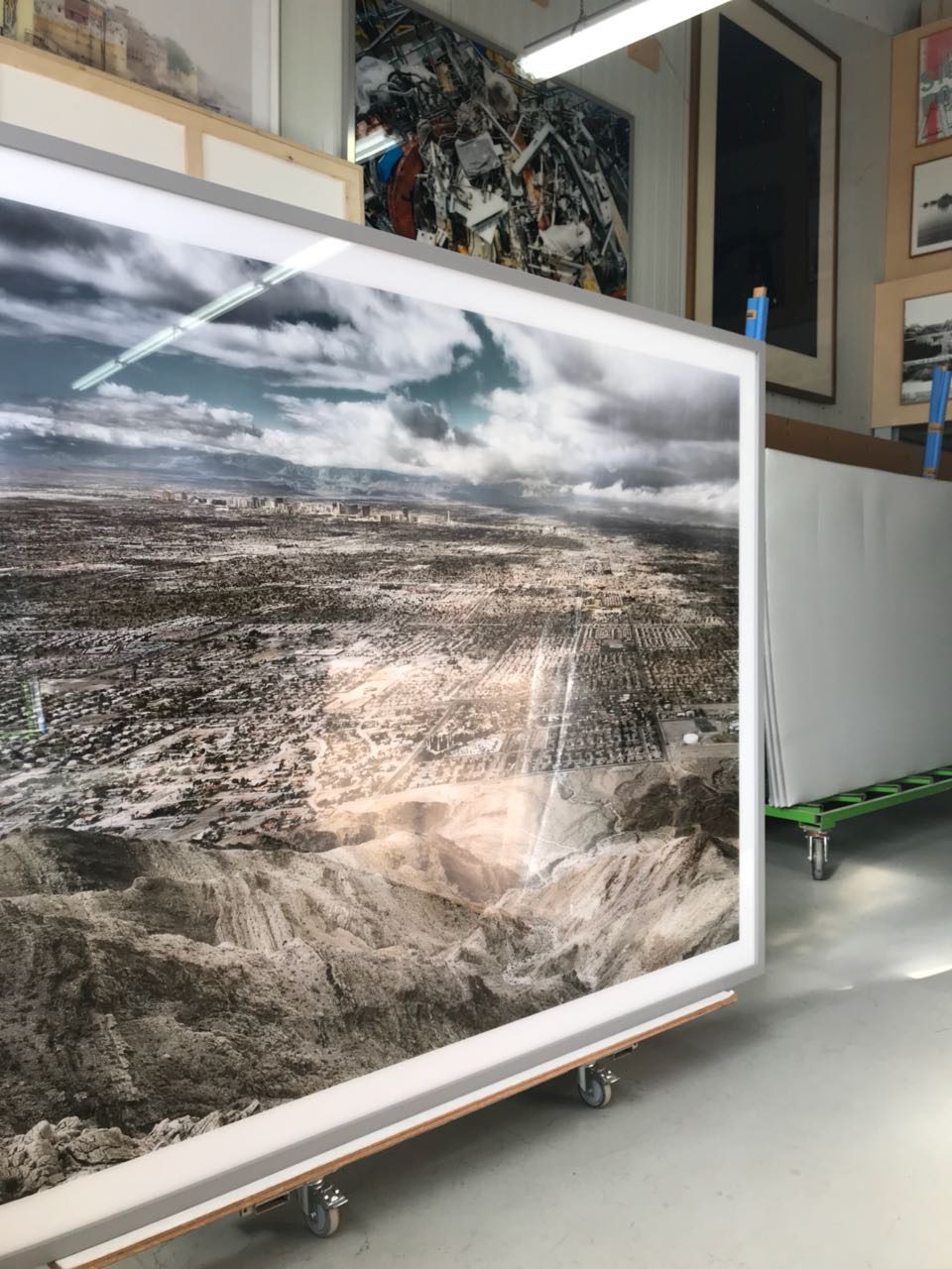 The framed artwork Las Vegas from the series Land of Dreams 2018 C-Print, Diasec 200 x 245 cm