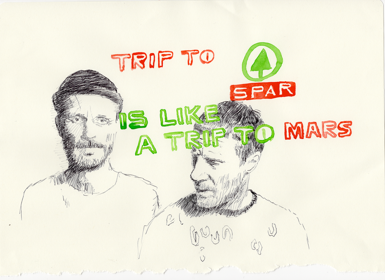 Trip to Spar 2019 – 21×29,7cm, watercolour, pen on paper