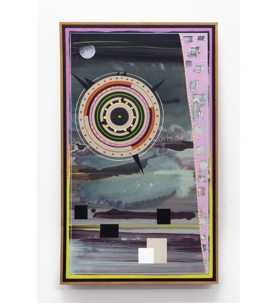 "escape", 2020, Acryl auf Nessel, lackierter Holzkasten, Rahmenleisten, 97,5 x 59 x 6,5 cm