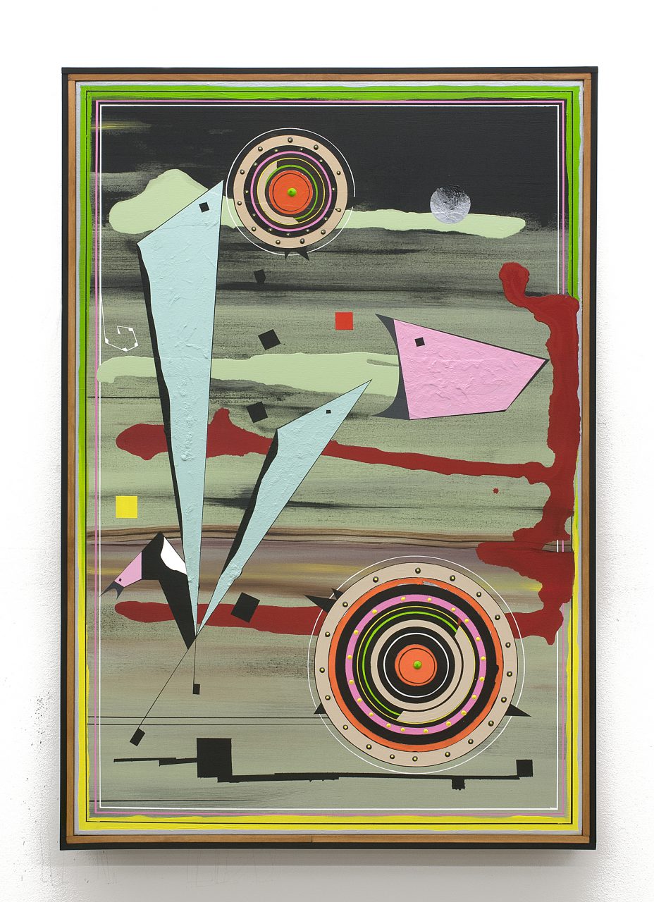 "Lullaby", 2020, Acryl auf Nessel, lackierter Holzkasten, Rahmenleisten, 114 x 78 x 7 cm