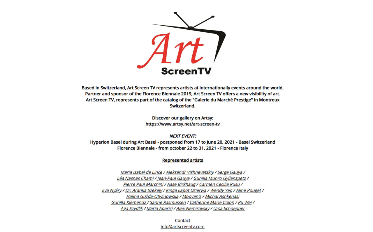 ON  ARTSY by Art Screen TV, Switzerland