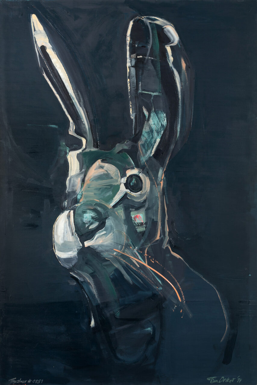 Tageshase # 0851, 2014, oil on canvas, 195 x 130 cm