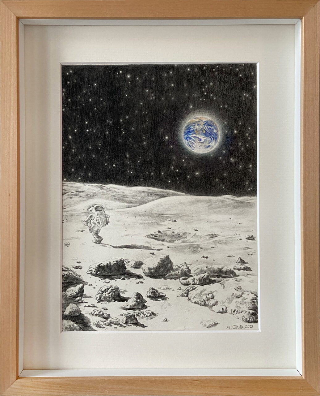 Le Voyage dans la Lune, 2021, 23 x 17 cm, Pencil and Crayon on paper,  420 Euro