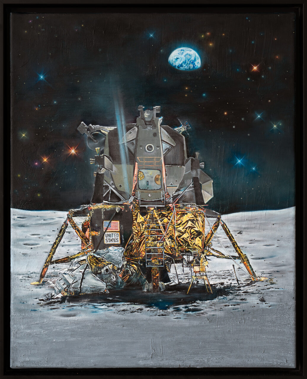 Apollo 16, 2022, Oil on canvas, 50 x 40 cm, 19.5 x 15.7, acrylic on canvas, 1360 Euro