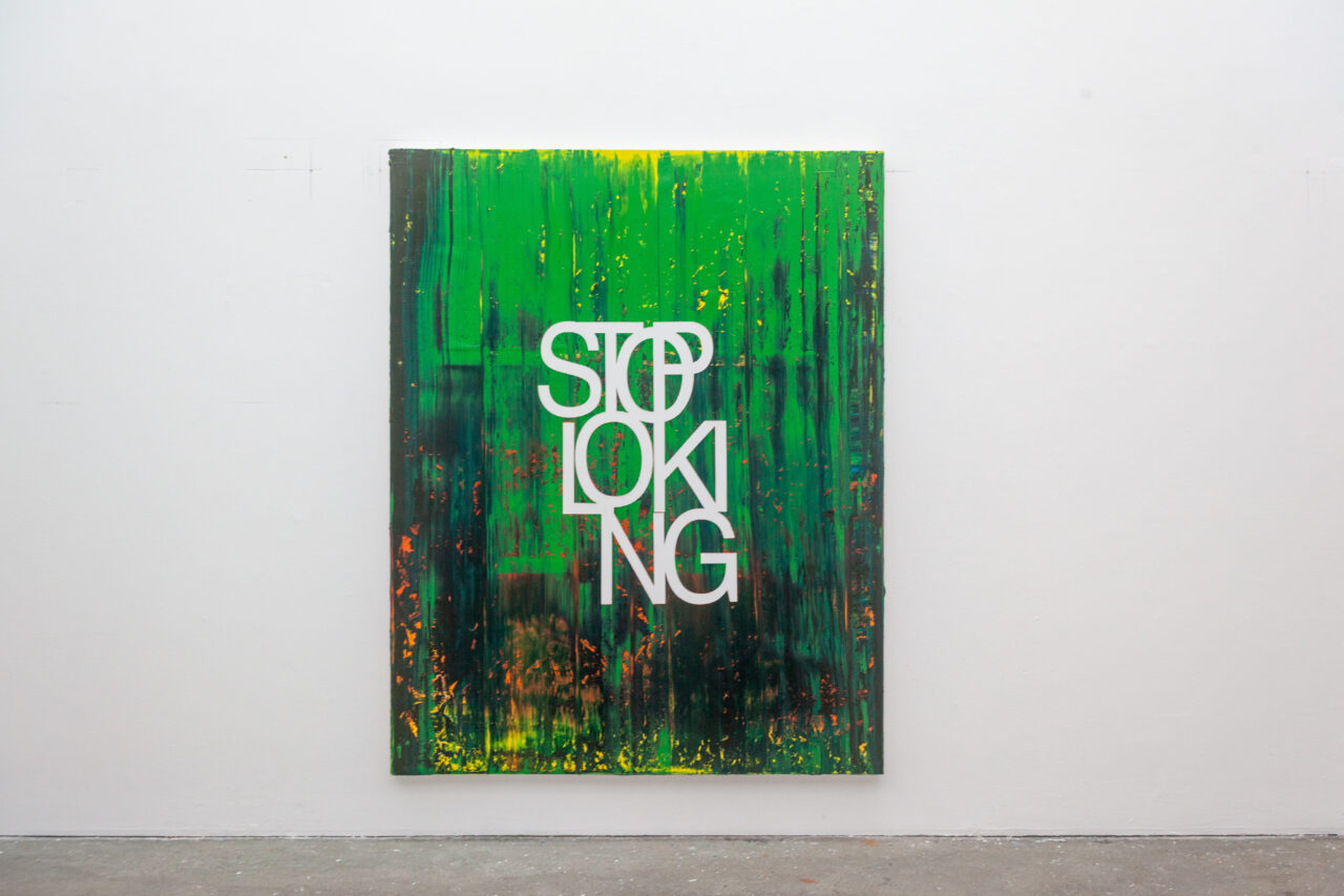 Untitled (Stop Looking no 4), 2021, oil on canvas, 150 cm x 180 cm