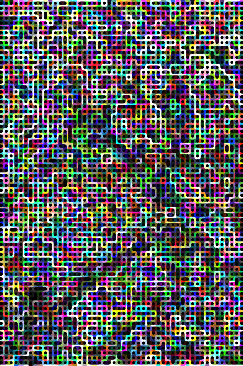 DNA der Natur, Experimental fine art photography, 2023, Mixed Media, Colorpigment on Aludibond, 150 cm x 100 cm, with shadow gap, also smaler upon request