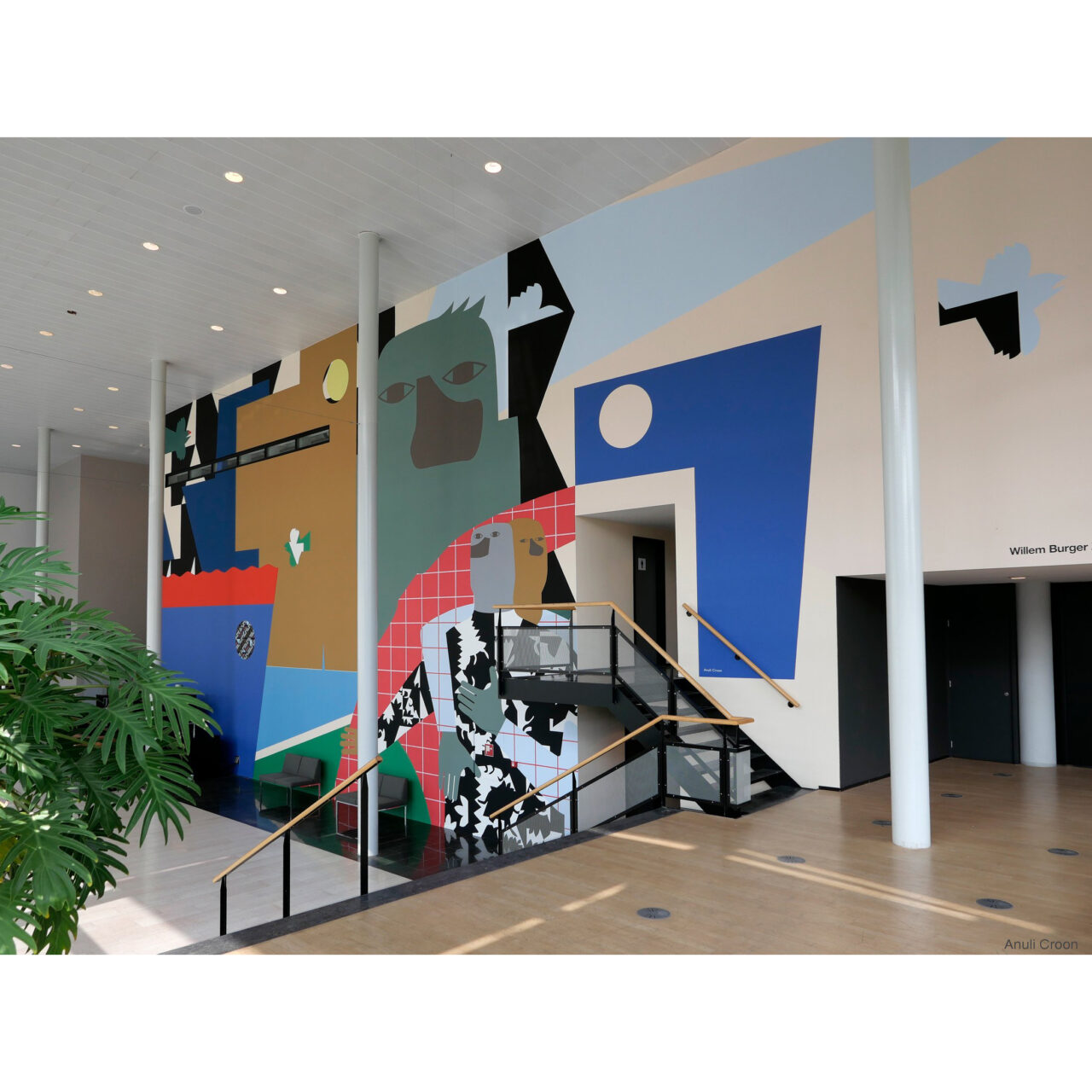 Mural 'Tronie & Stad' at Willem Burger Foyer, de Doelen, Rotterdam 2024