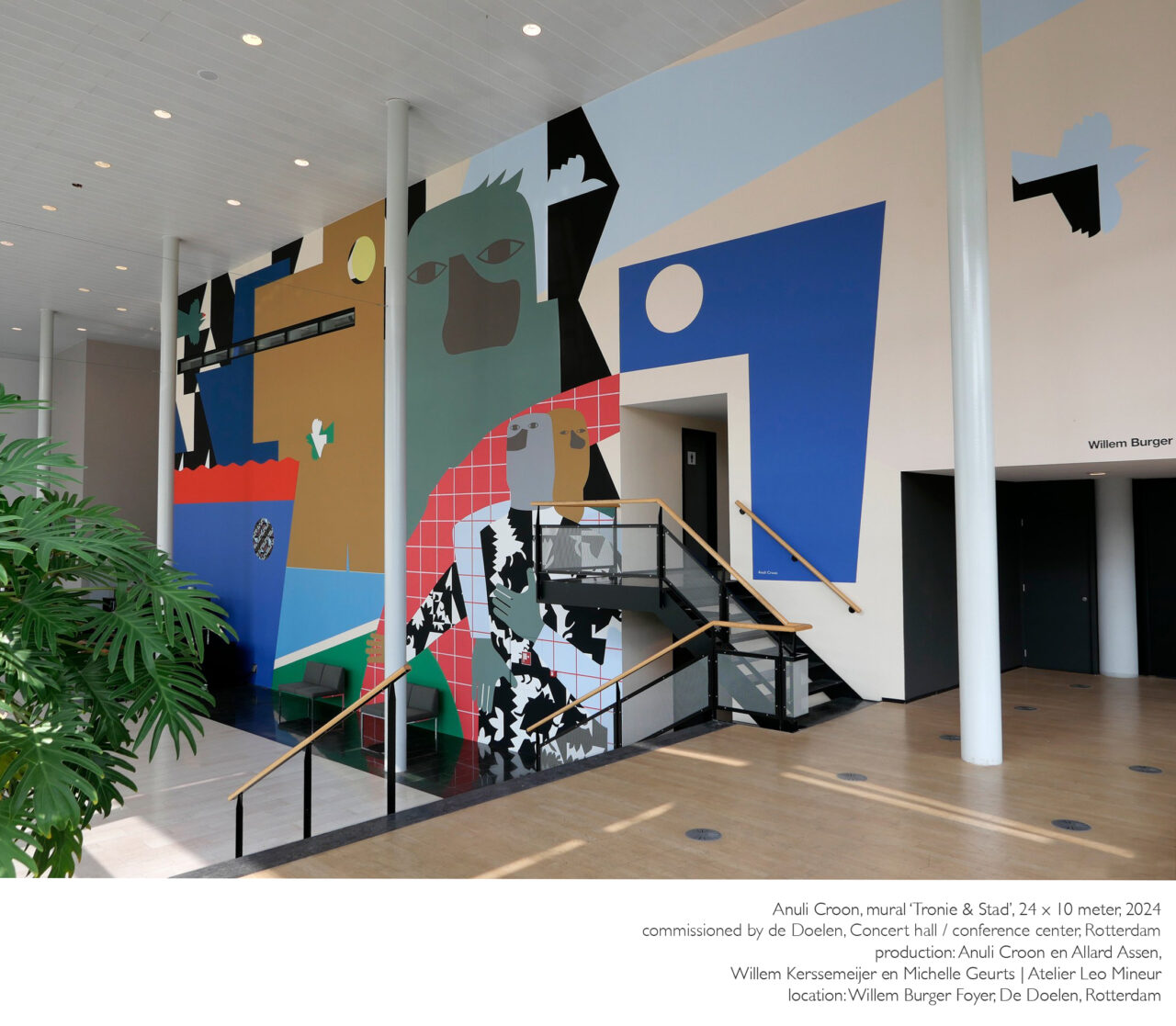 'Tronie & Stad' a permanent mural by Anuli Croon at de Doelen, Rotterdam