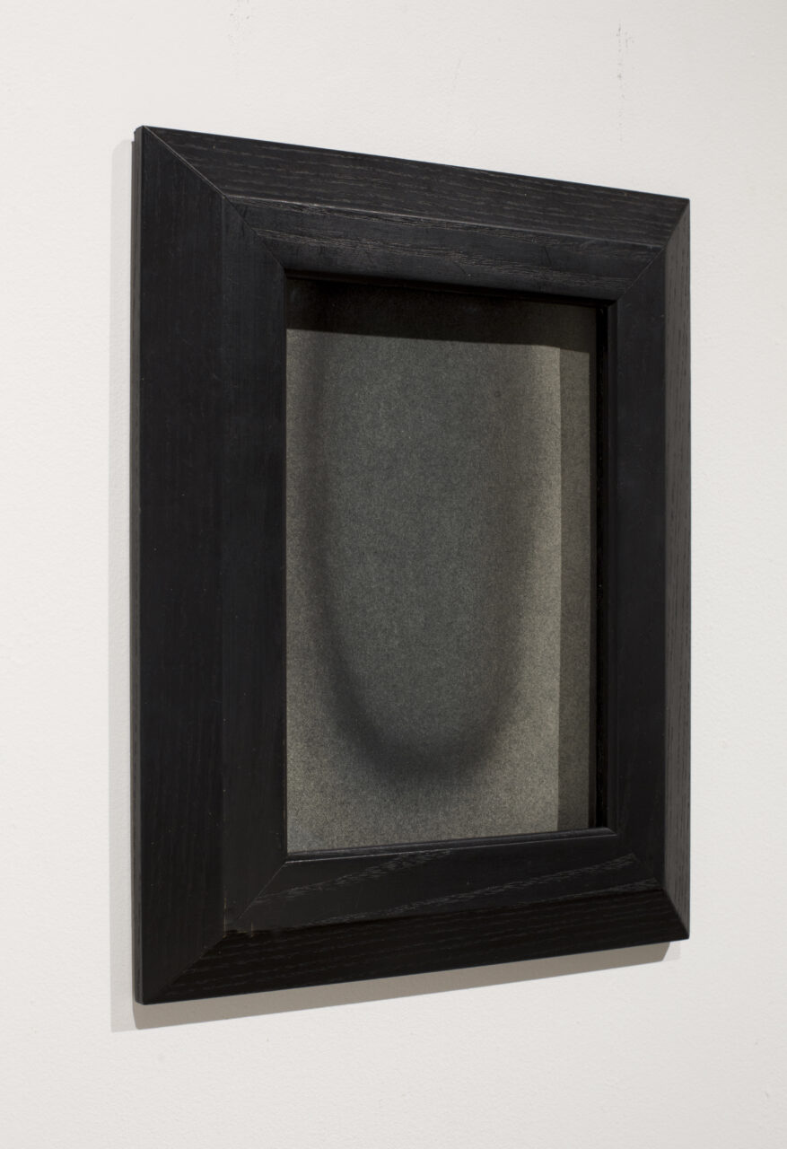 LIMINAL whisper ( I ) 2024, oil pigment on 100% cotton fiber, black oak frame 28.0 x 19.4 cm