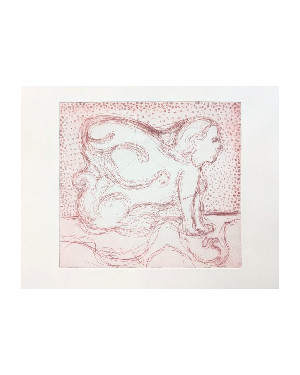Sphinx, etching, 19,5 x 21,3 cm, 2024