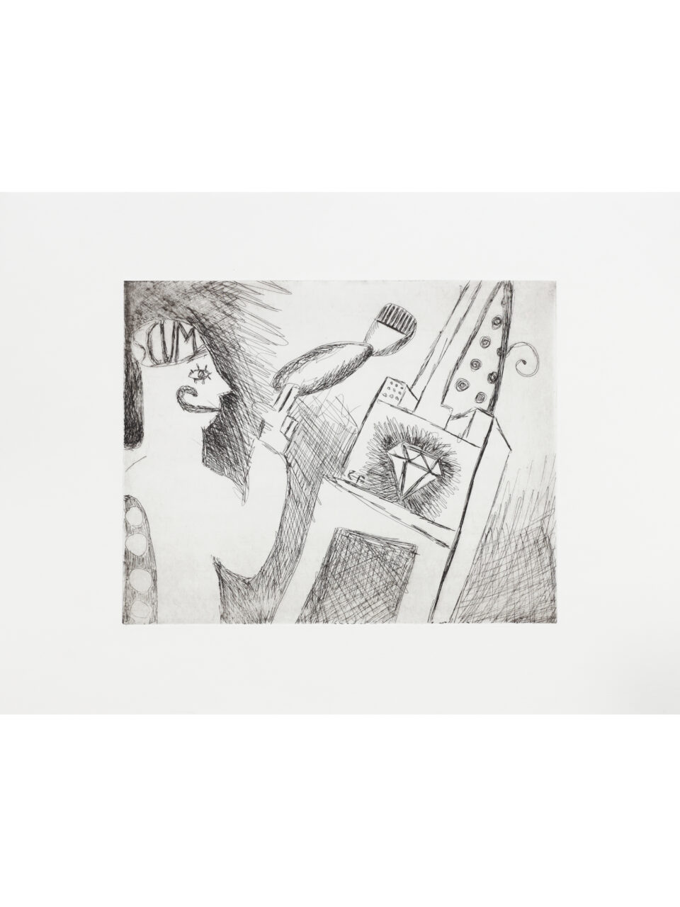 The painter, etching, 19,5 x 24,5 cm, 2024
