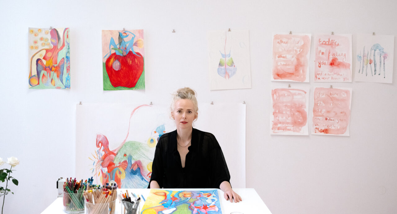 Alanna Lawley - Portrait in her studio - 2025, Photo Lilika Strezoskva